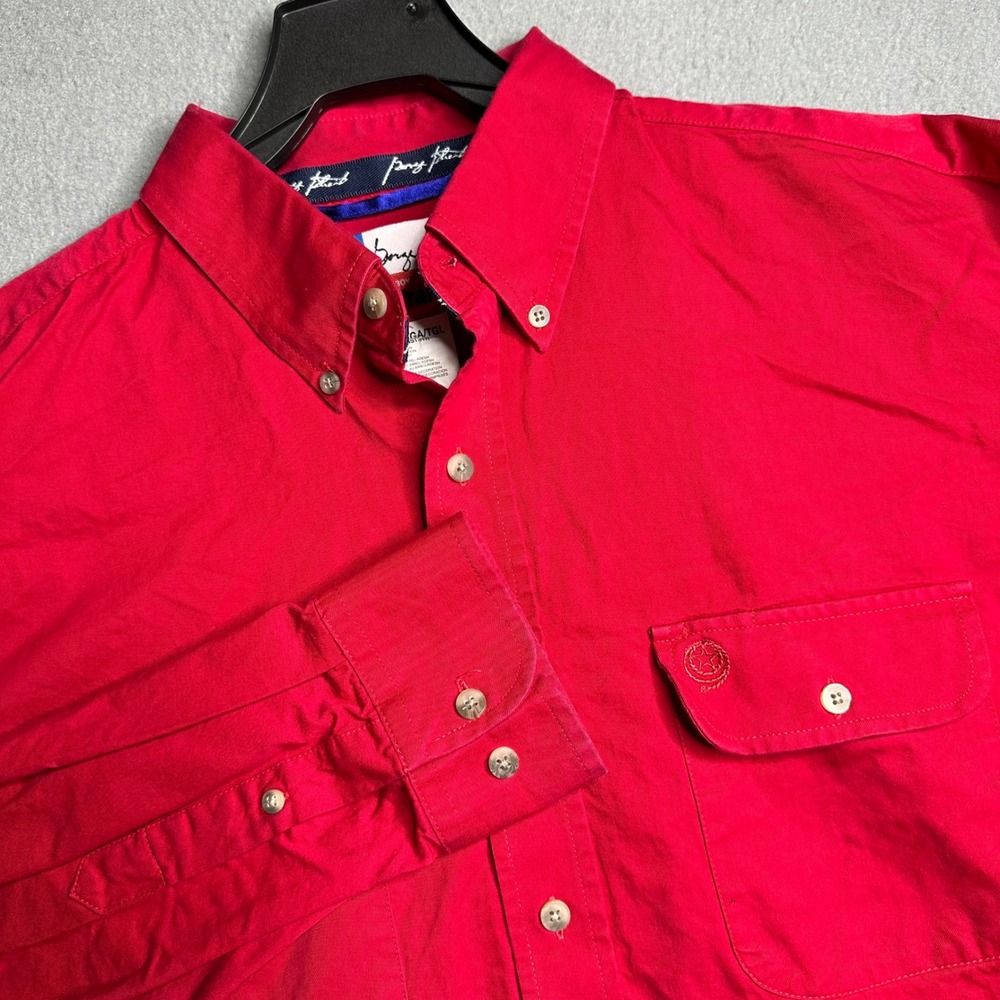 Wrangler Cowboy Cut Long Sleeve Red Button Down Shirt Men's XL‎